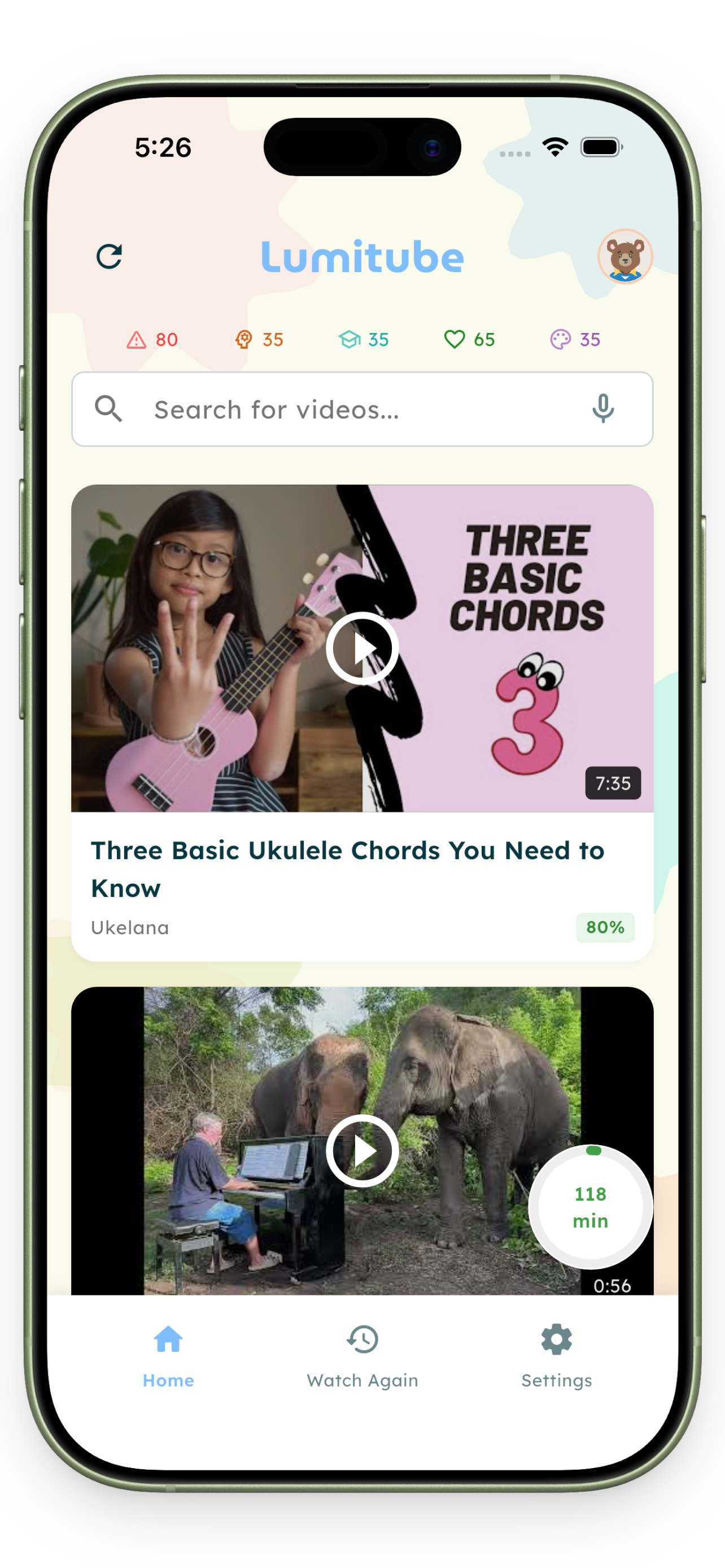 LumiTube App Screenshot - Video Player